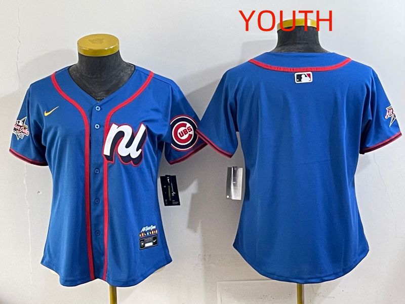 Youth 2025 Chicago Cubs Blank Blue All star Nike MLB Jersey style 01